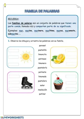 Familia de palabras 1
