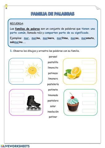 Familia de palabras 1