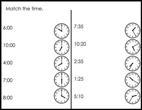 Match the time