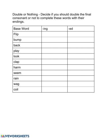 Inflected endings practice 2