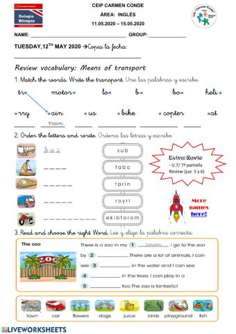 English - Martes 12.05