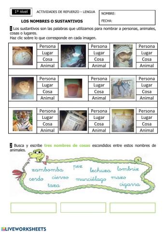 Sustantivos comunes y propios