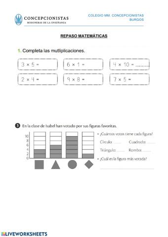 Repaso Matemáticas - Unidad 9