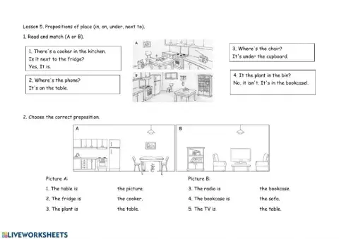 Prepositions of place