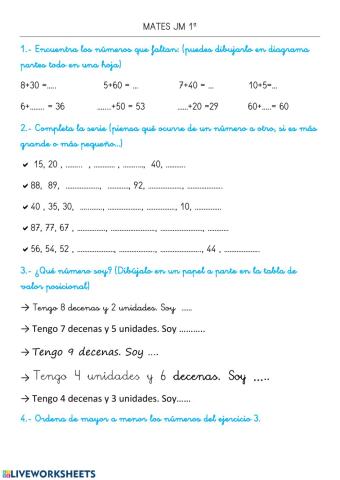 Matemáticas 1º ep