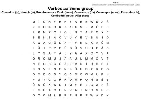 Verbes au troisieme group