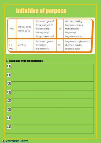 Infnitive of porpose