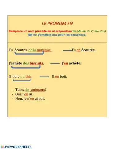 Le pronom EN