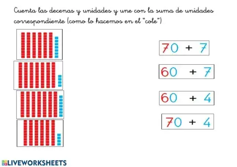 Decenas, unidades y sumas de unidades 2