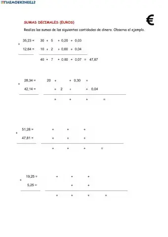 Oaoa sumas decimales