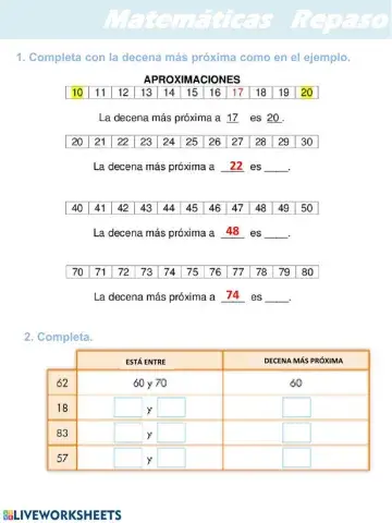 Aproximación a la decena y centena