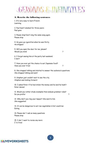 Gerund or infinitive