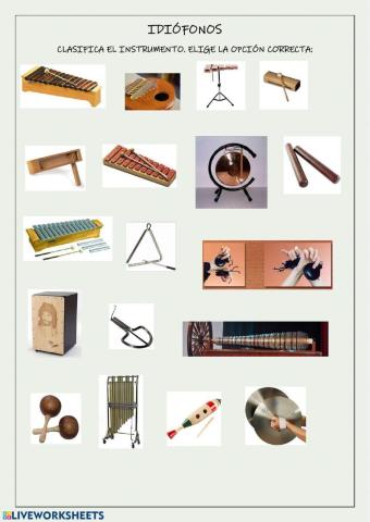 Clasifica los instrumentos