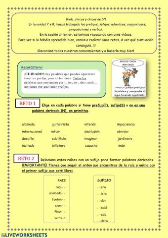Ficha lengua: vocabulario y gramática