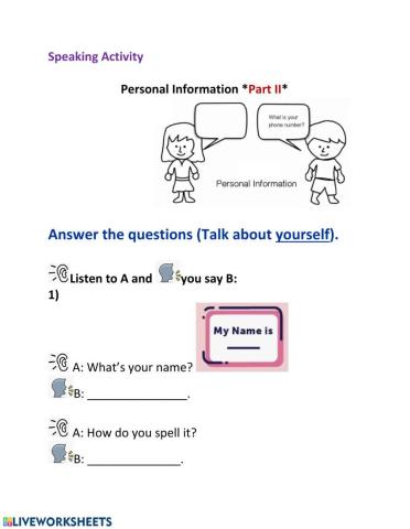 Personal Information Q&A Part II