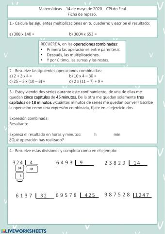 Repaso de operaciones