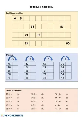 Zopakuj si násobilku