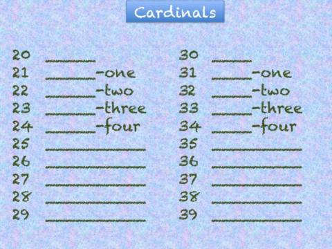 Numbers 20-39 Writing