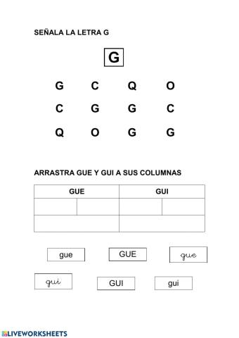 Palabras con GUE-GUI