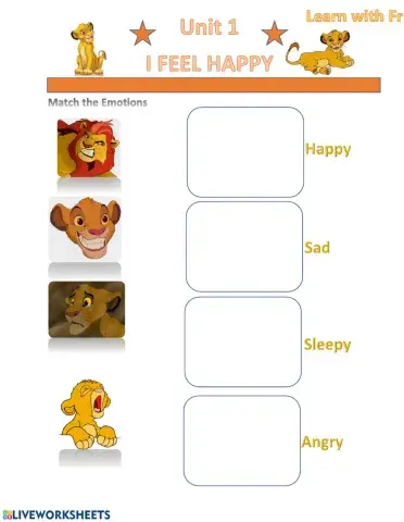 Happy, Sad, Angry, Sleepy