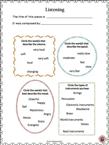 Carnival of the Animals Listening Journal