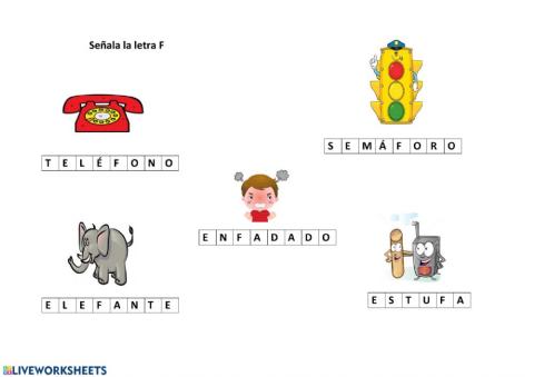 Señala la f
