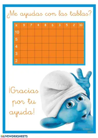 Tablas de multiplicar salteadas