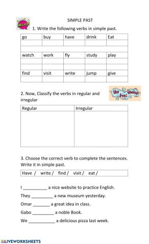 Simple past regular and irregular