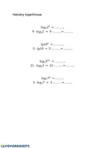 Hatvány logaritmusa