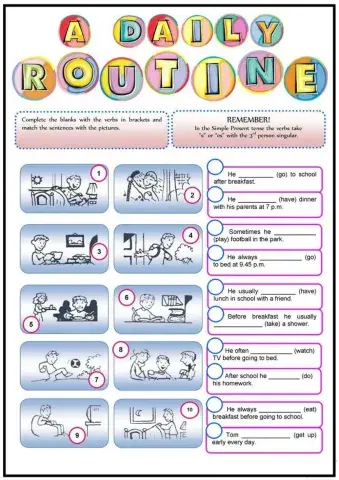 Daily routine- Third person