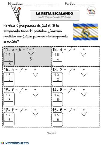 Ficha 7 RESTA ESCALANDO (Nivel 2) OAOA