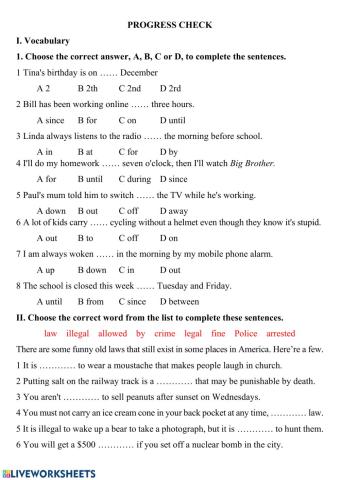 Activate B1 - Progress check 2