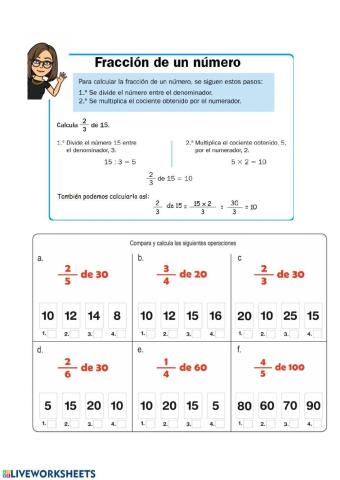 Fracción de un número