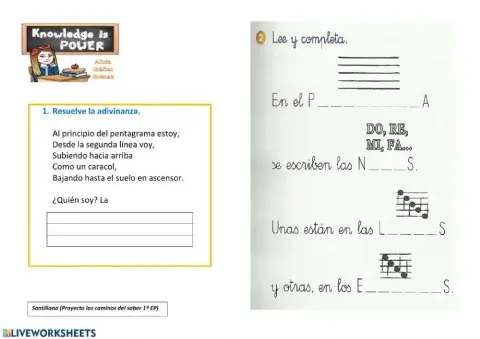 Repaso clave de sol y pentagrama