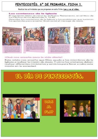 Pentecostés.6º de primaria Tierno Galván