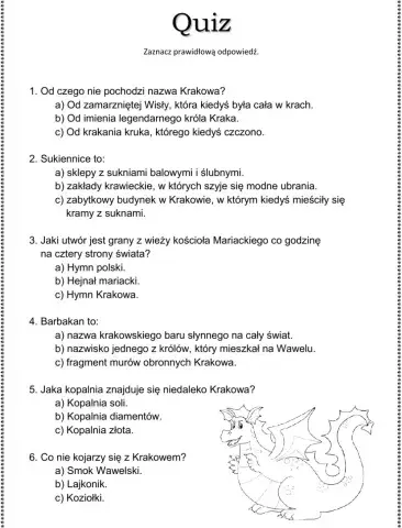 Quiz o Krakowie
