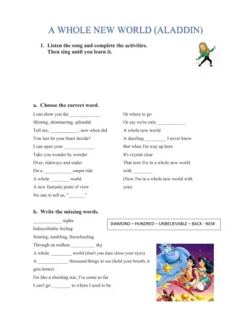 A whole new world (Aladdin song)