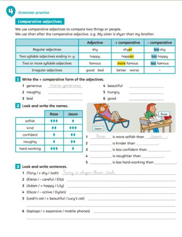 Grammar practice - Comparatives adjectives