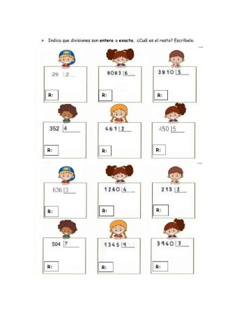 Divisiones enteras y exactas