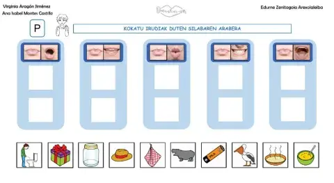 Kokatu irudiak silabaren arabera, P