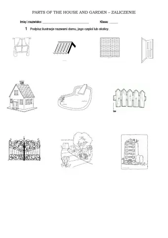 Parts of the house and garden