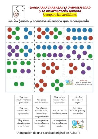 COMPRENSION LECTORA: comparar cantidades