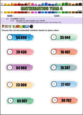 Extended notation based on place value