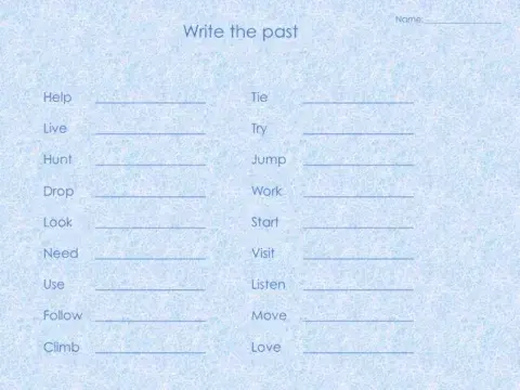 Past verbs complete 1