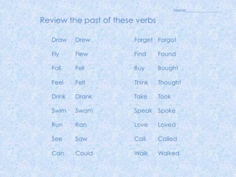 Past verbs Review 3
