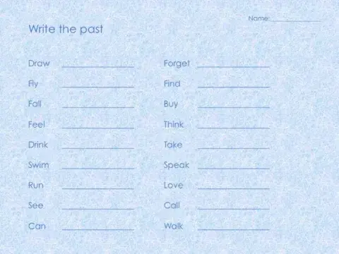 Past verbs complete 3