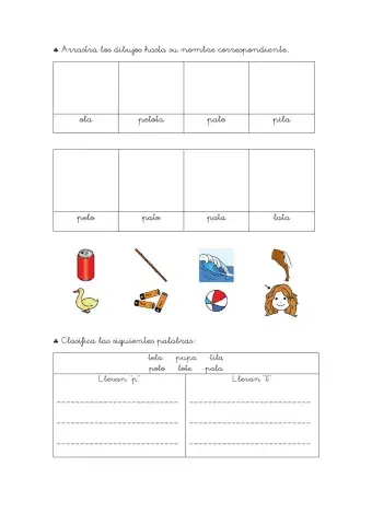 Vocabulario l - p - t - m - n 2