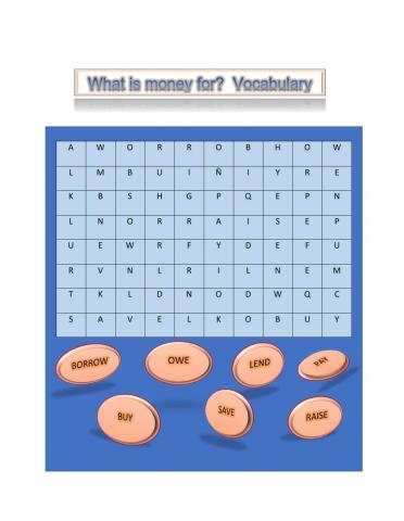 What is money for? Vocabulary