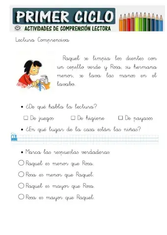 Comprensión lectora textos cortos