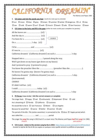 Song California Dreamin'